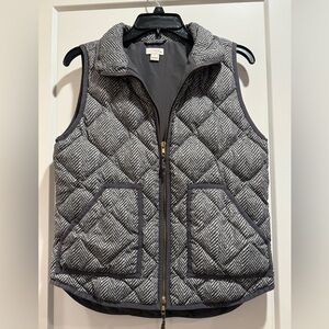 J. Crew Black and Gray Herringbone Vest